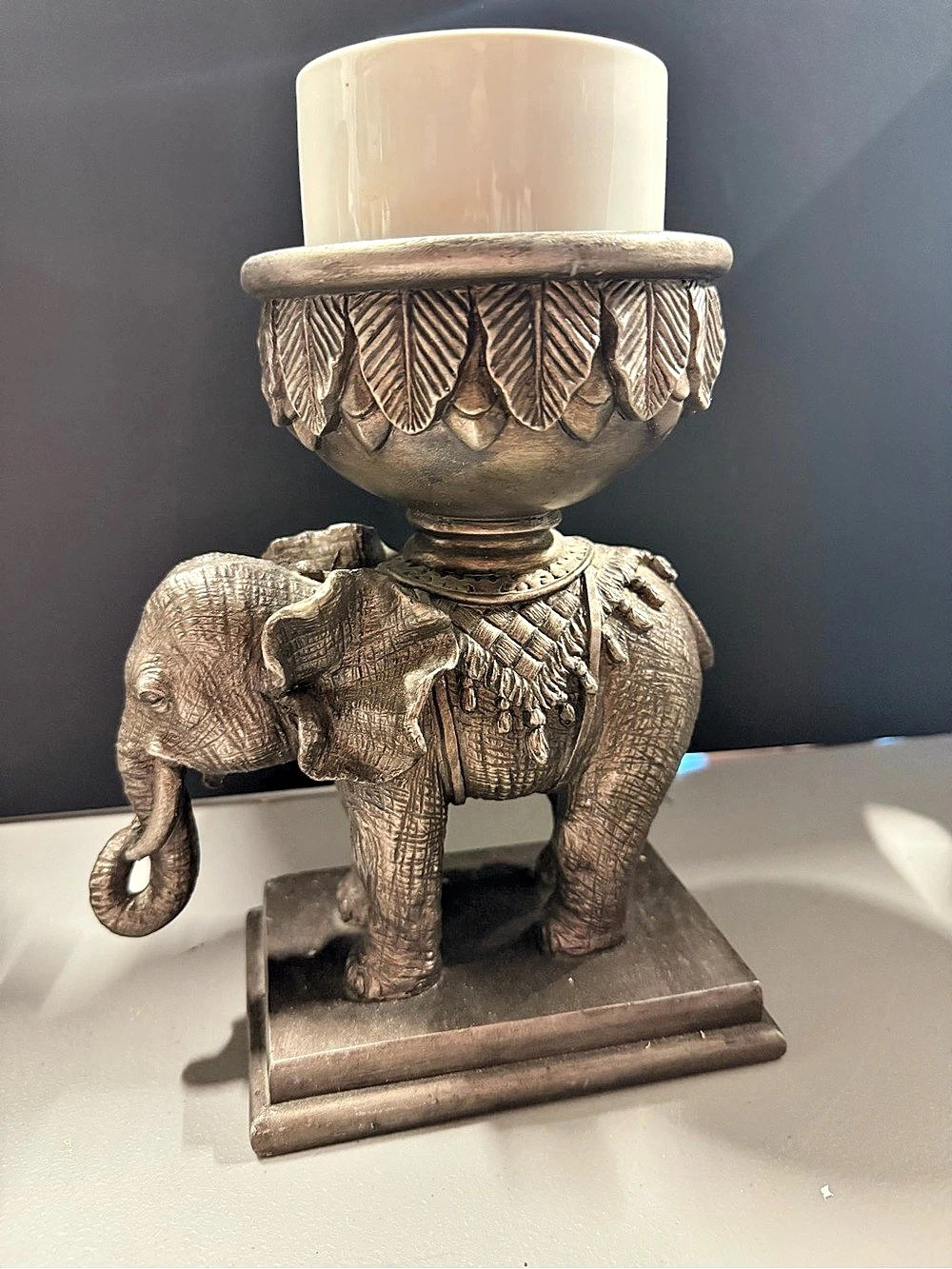 Elephant Candle Holder Decor in Brown